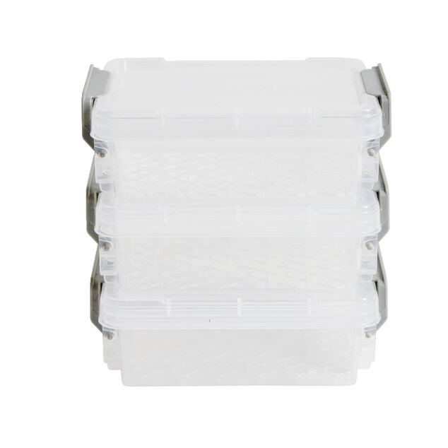 Lot de 8 bo&icirc;tes de rangement 3 tailles plastique transparent - 2 mod&egrave;les