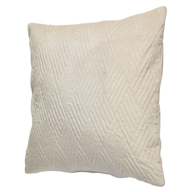 Housse de coussin imitation velours 40x40cm beige motif pinsonic