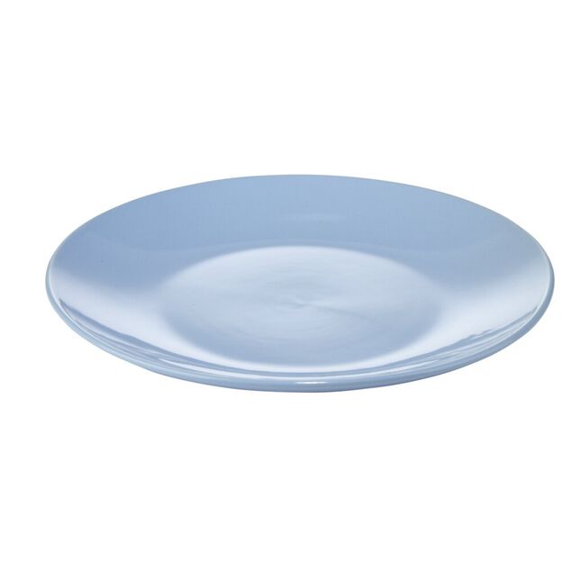 Assiette &agrave; dessert ronde Madrid gr&egrave;s bleu &Oslash;20,5cm