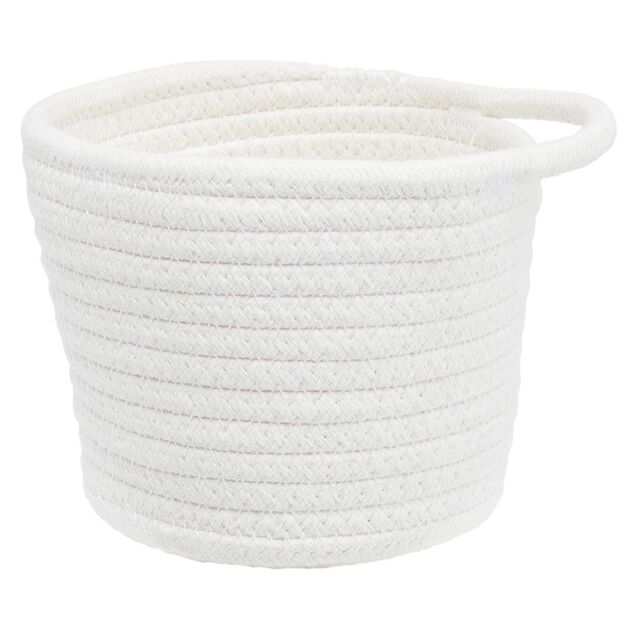 Panière ronde coton blanc