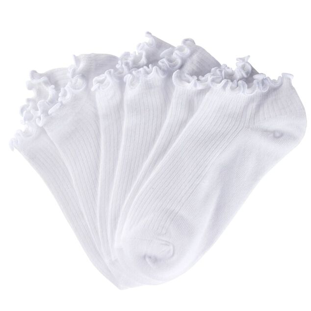 Socquettes femme blanches bord froufrou 3 paires (T35/38 ou 39/42)