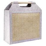 Pani&egrave;re feutrine et bambou grise Grand mod&egrave;le 47x17xH42cm