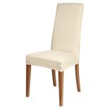 Housse de chaise microfibre extensible beige 40x40xH45cm