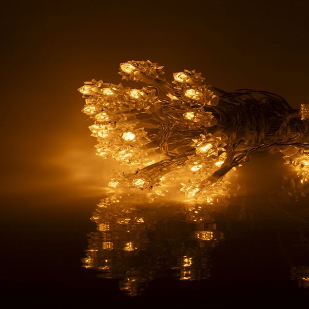 Guirlande lumineuse intérieur diamant 80LED blanc chaud 7,9m