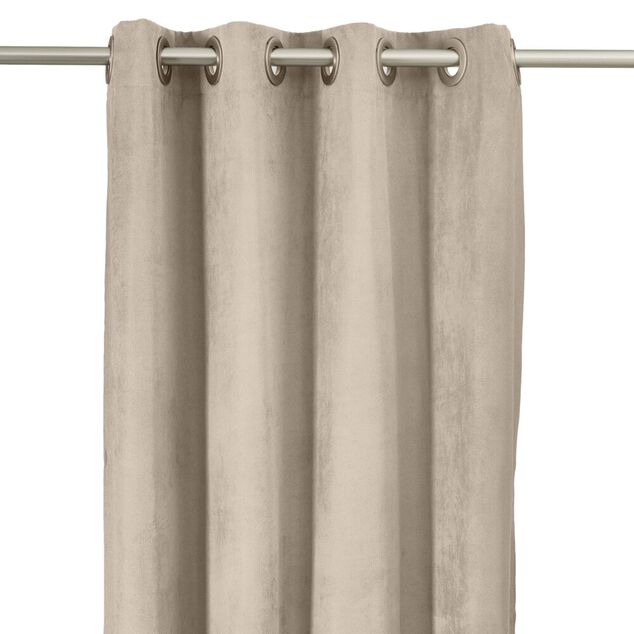 Rideau &agrave; oeillets toucher doux polyester uni 135x240cm (3 mod&egrave;les)