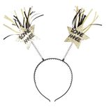 Serre tête pompon noir et doré