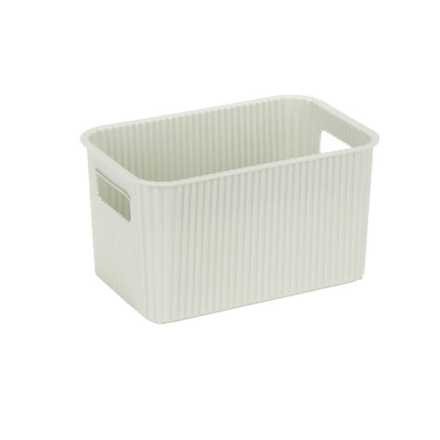Pani&egrave;re de rangement 4L rectangulaire plastique blanc 25,5x17xH12,5cm