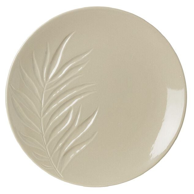 Assiette plate c&eacute;ramique motif feuille &Oslash;26,5 cm (2 mod&egrave;les)