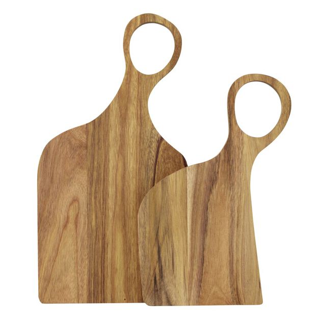 Planche de pr&eacute;sentation x2 courb&eacute;es en bois acacia 20x38cm