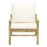 Fauteuil de jardin Laos bambou et coussin beige 63xP74xH74cm
