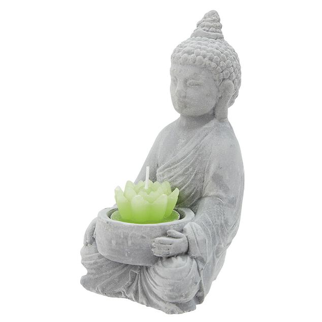Décoration Bouddha avec plante et bougie