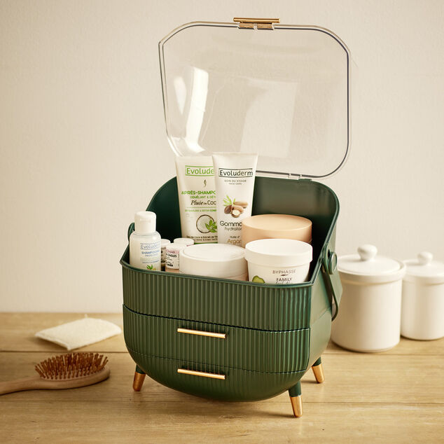Organisateur cosm&eacute;tiques 1 compartiments et 2 tiroirs 28,6x18,5xH37cm (2 mod&egrave;les)