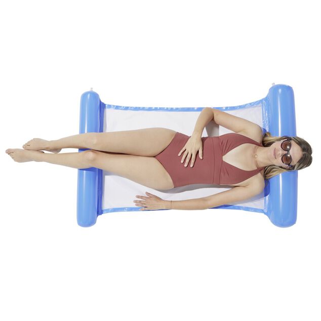 Hamac filet piscine filet avec boudins pour t&ecirc;te et pieds 80x128cm