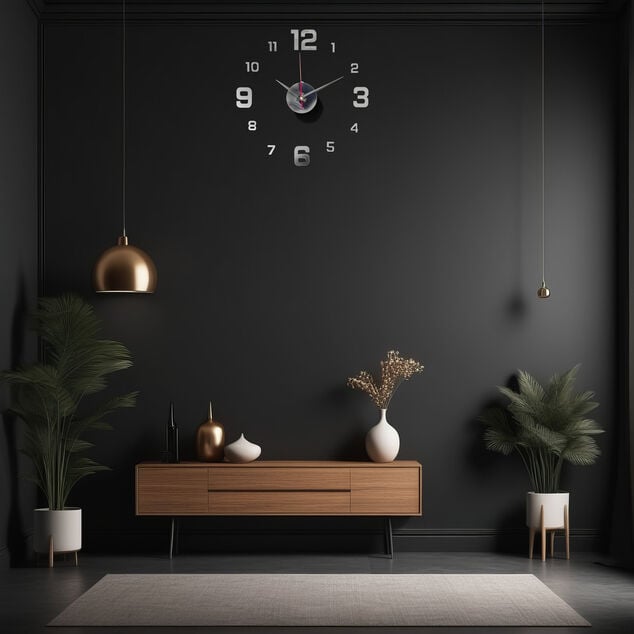 Horloge murale adh&eacute;sive &Oslash;40cm