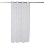 Voilage polyester &agrave; pompon 140x240cm blanc et orange