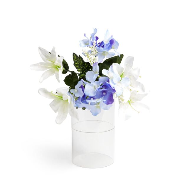 Fleur artificielle piquet lys/hortensia violet &Oslash;20xH46cm