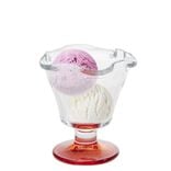 Coupelle &agrave; glace en verre avec pied color&eacute; &Oslash;10,6xH11,7cm