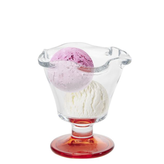 Coupelle &agrave; glace en verre avec pied color&eacute; &Oslash;10,6xH11,7cm