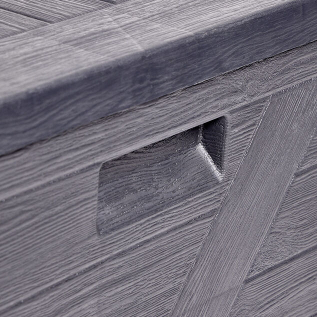 Coffre de rangement 320L  plastique gris fonc&eacute; 119x45xH60cm