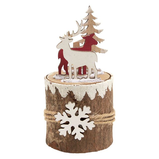 D&eacute;coration de No&euml;l rondin &agrave; poser (2 mod&egrave;les)