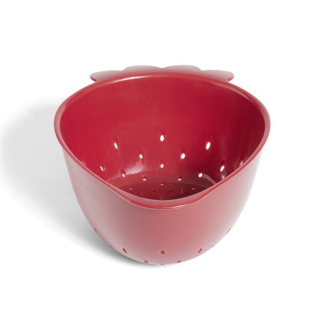 Passoire plastique rouge forme fraise