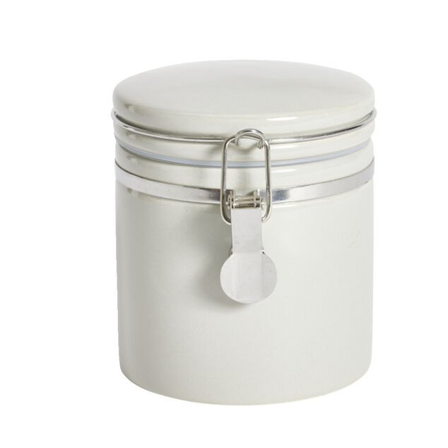 Bocal en céramique avec clip en métal Ø10xH13cm