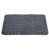 Tapis de salle de bain à mémoire de forme motif galet gris