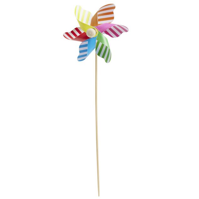 Moulin &agrave; vent multicolore &Oslash;9xH25cm