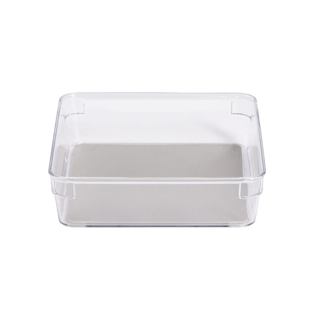 Organiseur de tiroir plastique transparent 16,3x16,3xH.4,8cm