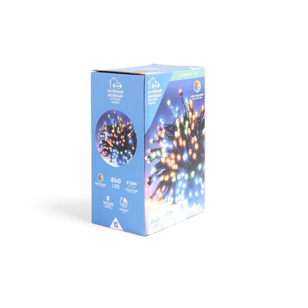 Guirlande lumineuse extérieur 240LED multicolores 17,9m