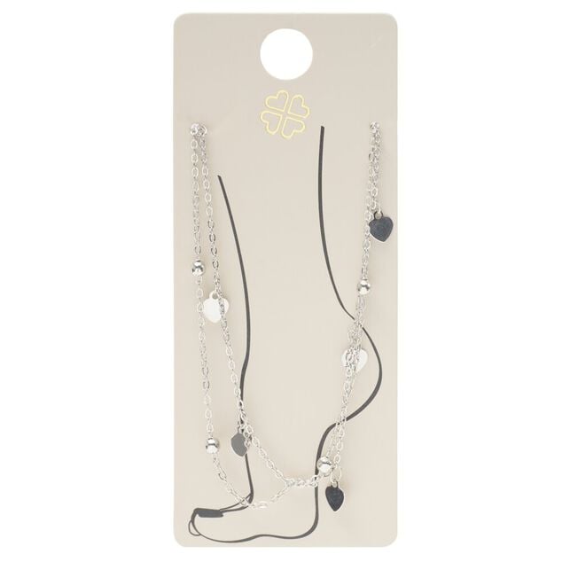 Cha&icirc;ne cheville 7 pampilles m&eacute;tal argent&eacute; &Oslash;11cm