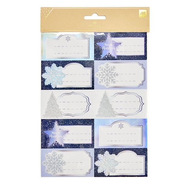 &Eacute;tiquettes autocollantes No&euml;l x10 bor&eacute;al