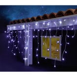 Guirlande solaire bordure de toit 400 LED blanc froid clignotant 14,8m