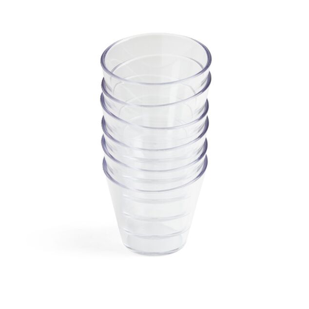 Lot de 6 verrines 100ml plastique transparent &Oslash;6,9xH6,7cm
