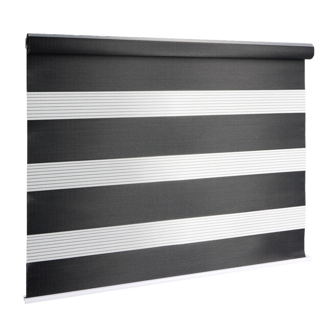 Store enrouleur avec ou sans perçage jour nuit noir 55x160cm