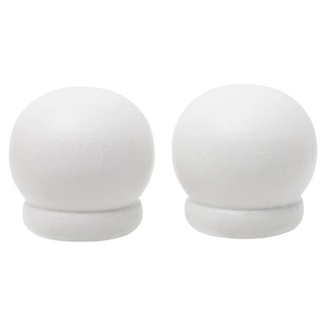 Embout de tringle anglais en bois blanc laqu&eacute; &Oslash;20mm x2