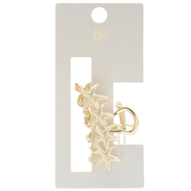 Pince cheveux &eacute;toile de mer dor&eacute; L12cm