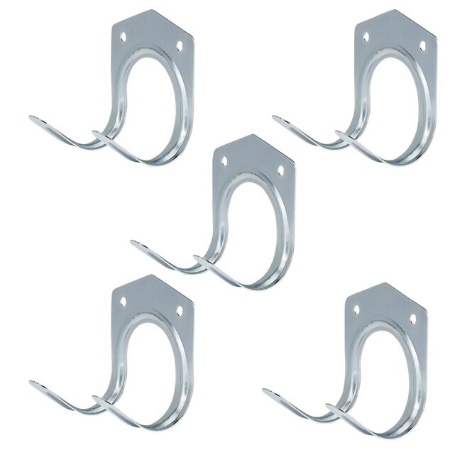 Crochet de travail multifonction x5 en m&eacute;tal gris 7x7,5xH3,5cm