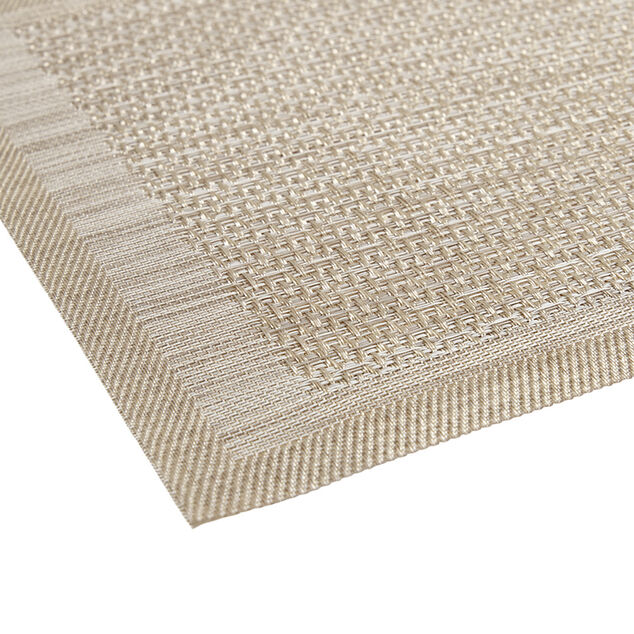 Set de table rectangulaire PVC 30x45cm effet tiss&eacute; losange beige