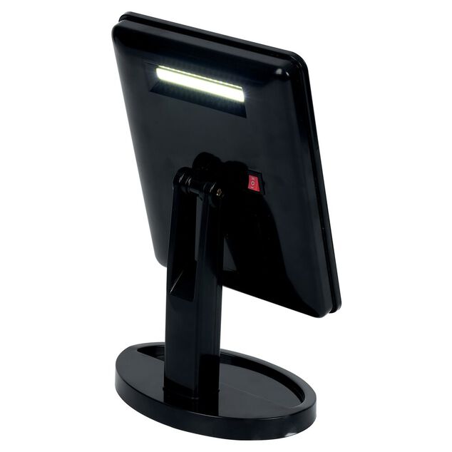 Miroir &agrave; LED &agrave; poser 14,5x5,5x23cm noir