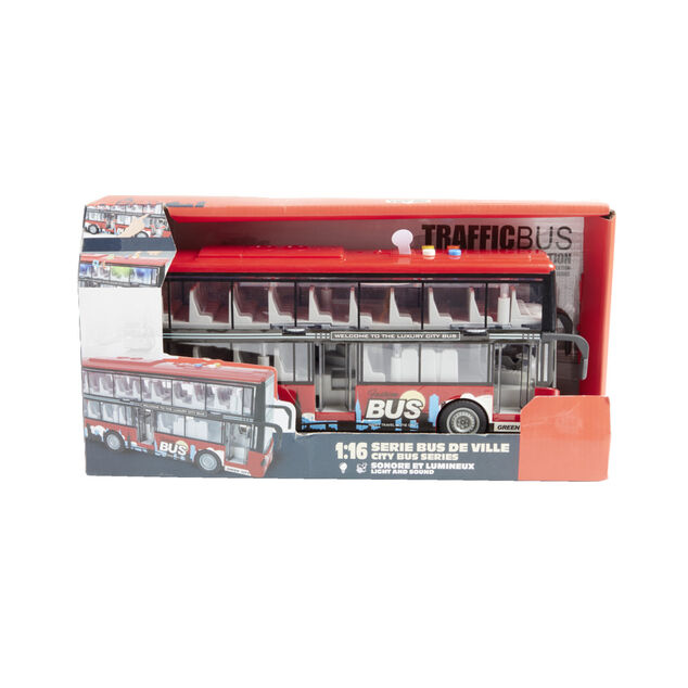 Bus sonore et lumineux double niveau gris