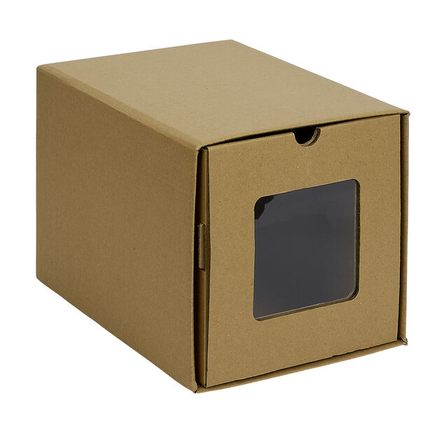 Boîte de rangement en carton avec fenêtre transparente 34x23xH24cm