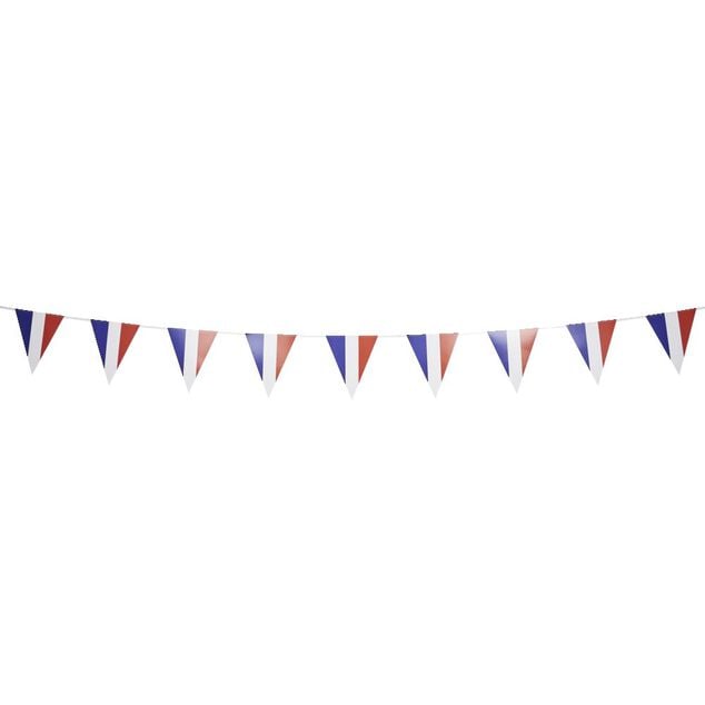 Guirlande papier bleu blanc rouge Happy Party drapeau France 3m