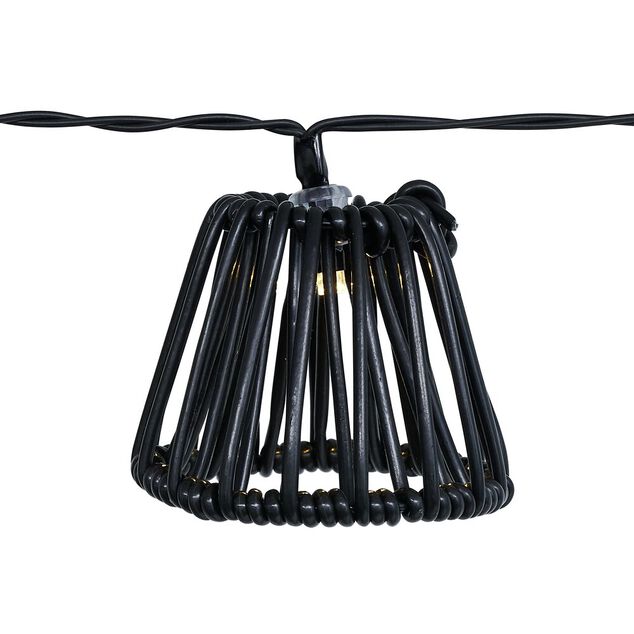 Guirlande solaire 10 LED design filaire noir 2,7m