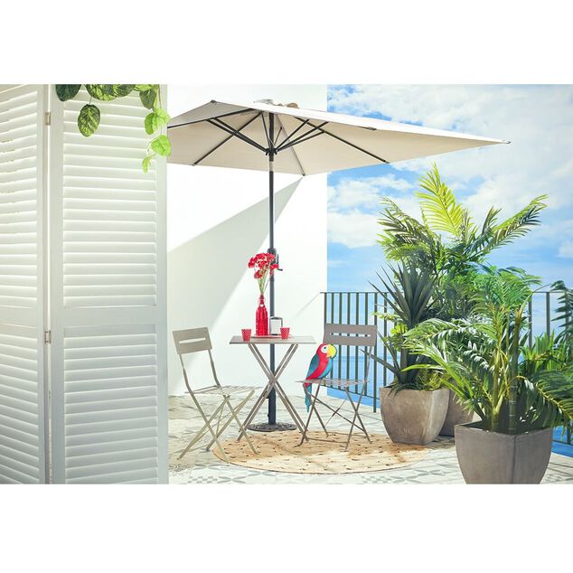 Parasol centr&eacute; HAVANE taupe