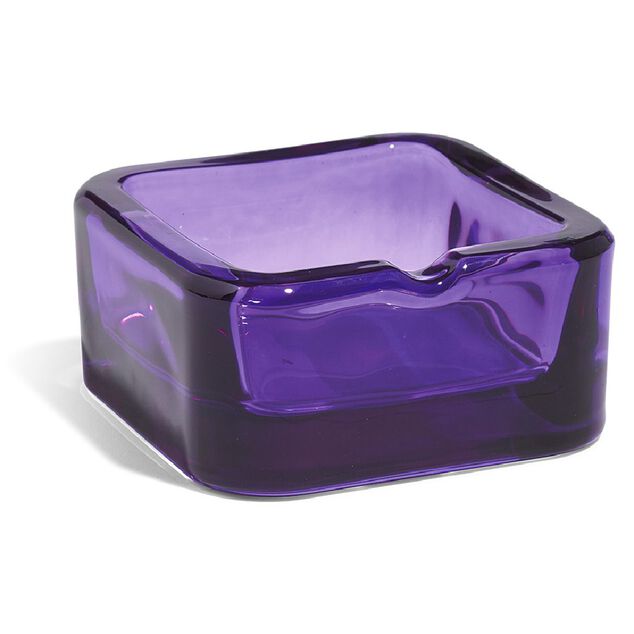 Cendrier carr&eacute; en verre color&eacute;