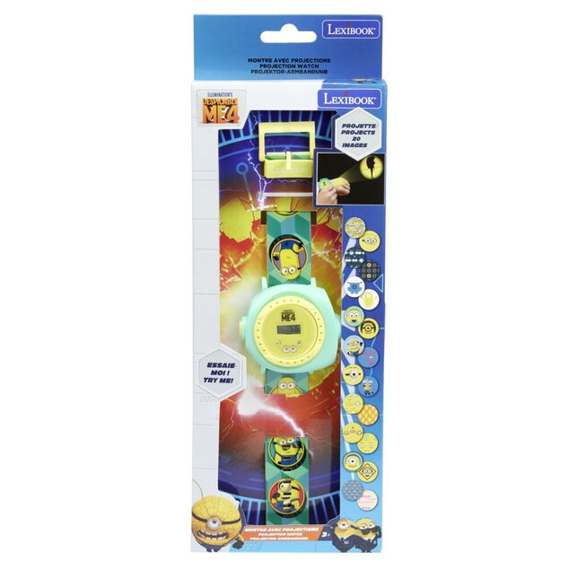 Montre enfant digitale Minions avec projection 20 images plastique vert