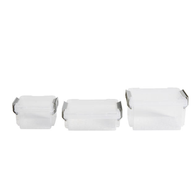 Lot de 8 boîtes de rangement 3 tailles plastique transparent - 2 modèles
