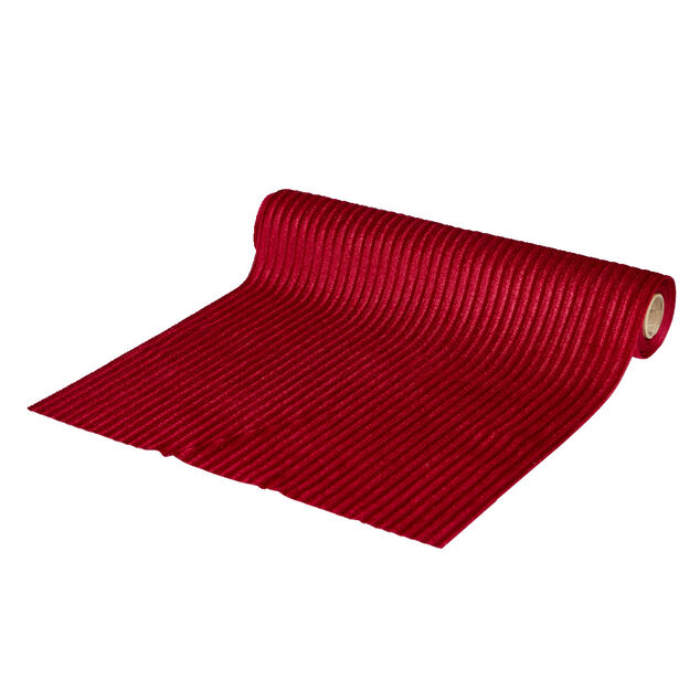 Chemin de table velours cotel&eacute; rouge 3m