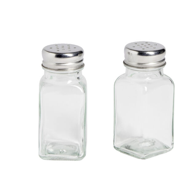 Salière et poivrière en verre